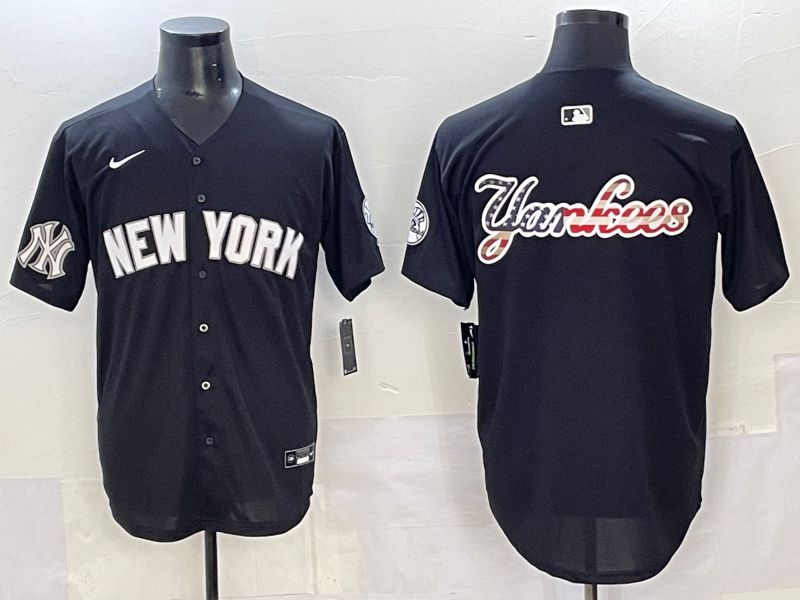 Men 2025 New York Yankees Blank Black Nike MLB Jersey style 0010->new york yankees->MLB Jersey